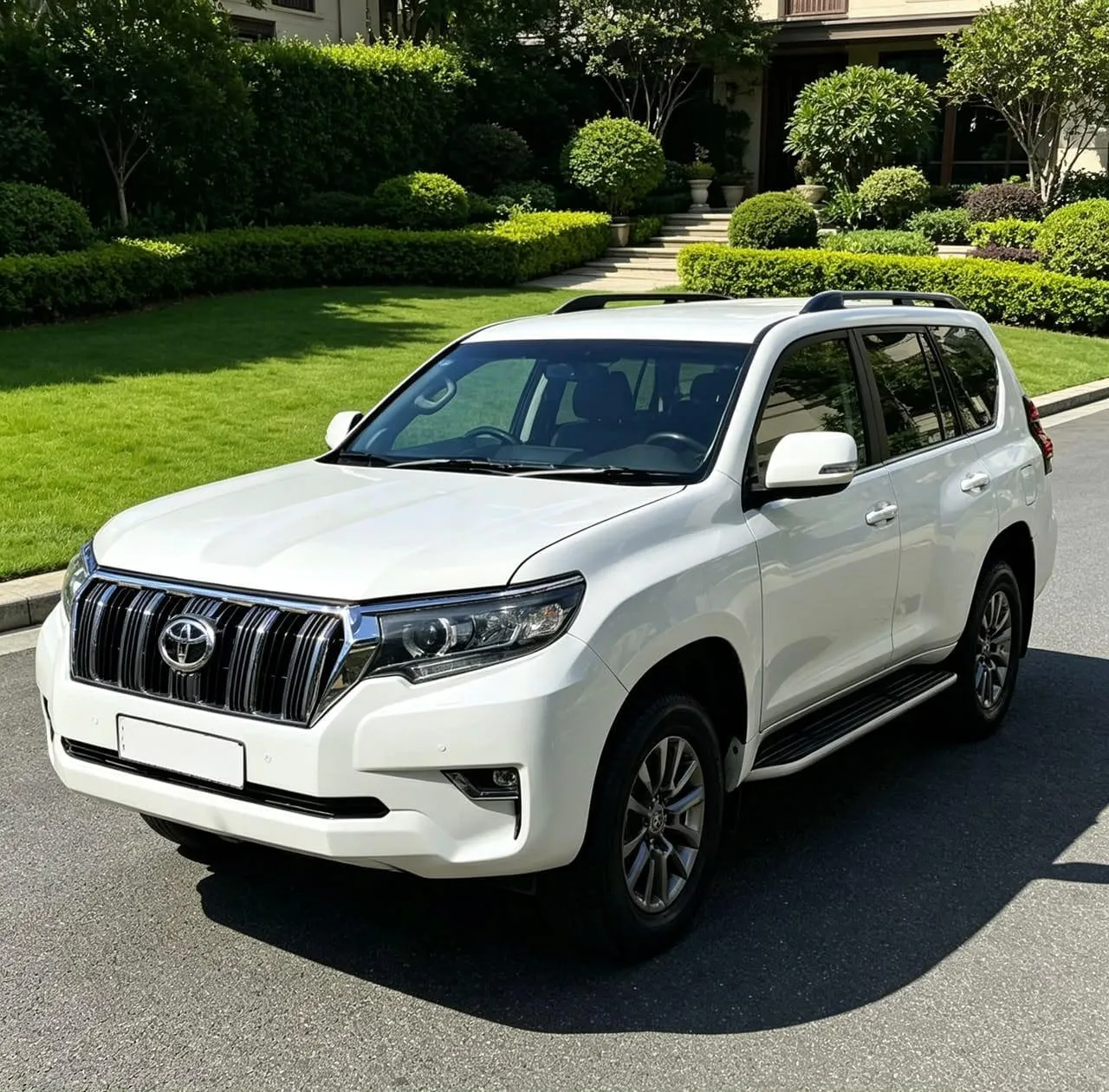 White Toyota Land Cruiser Prado